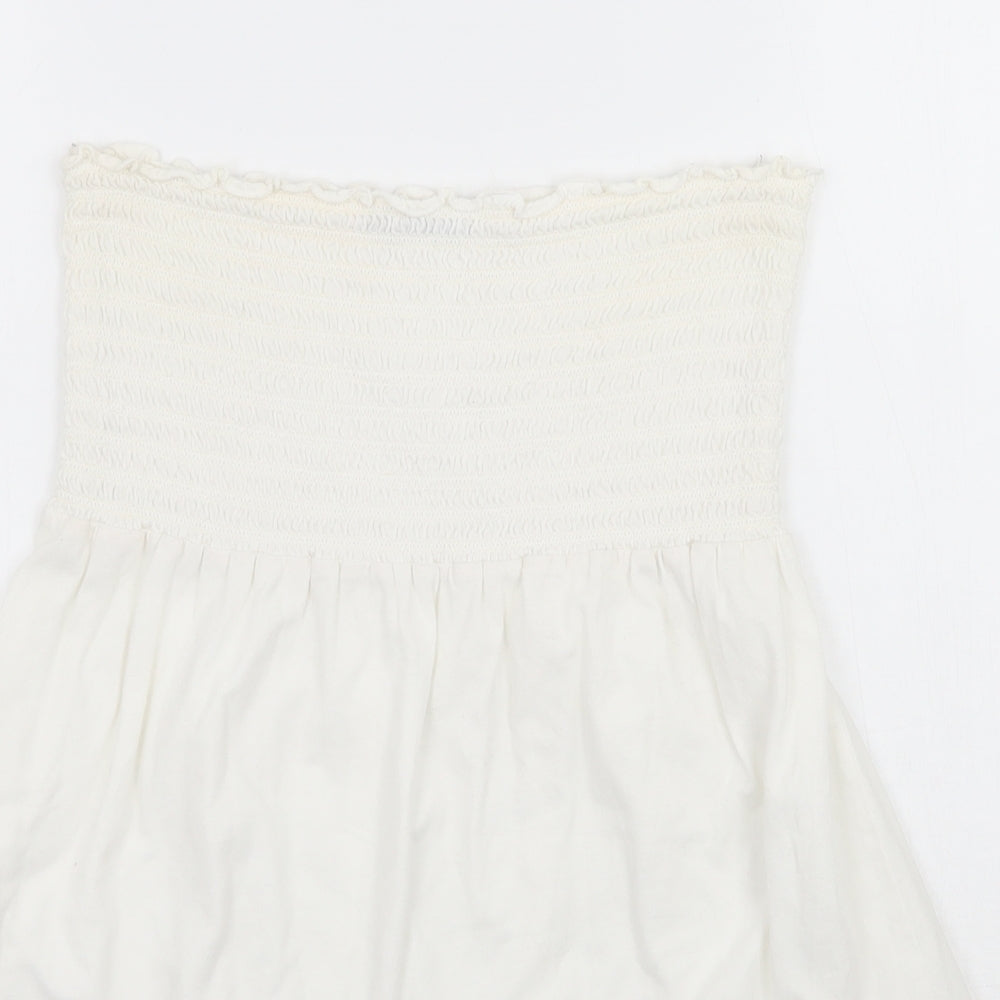 George Womens White Floral  Basic Tank Size 10