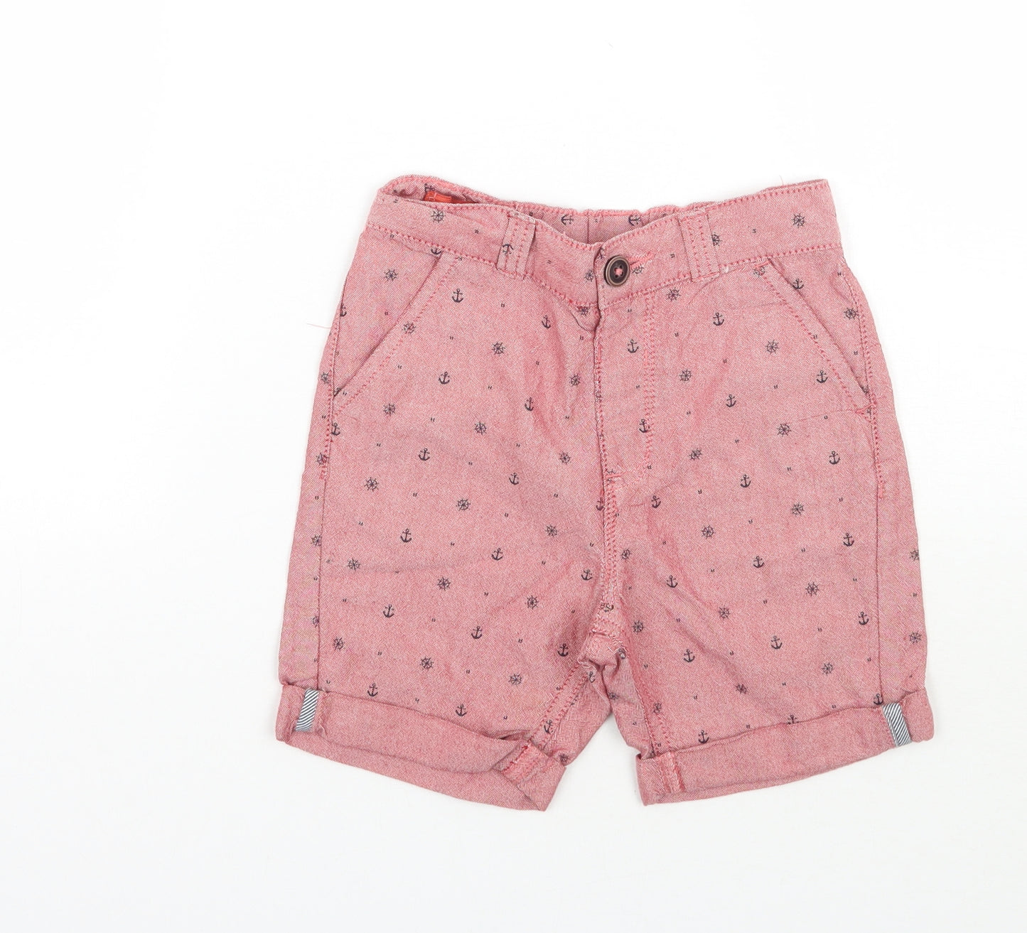 George Boys Red Geometric  Bermuda Shorts Size 3-4 Years