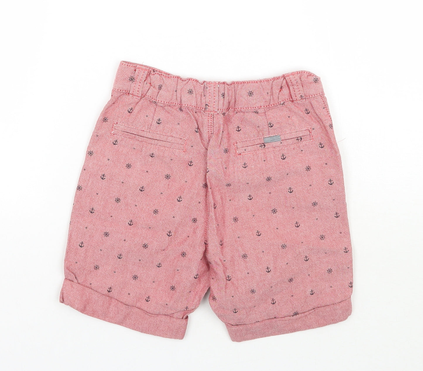 George Boys Red Geometric  Bermuda Shorts Size 3-4 Years