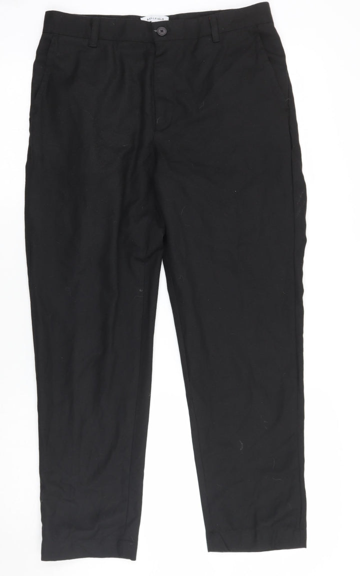 Bellfield Mens Black Trousers Size 30 L27 in