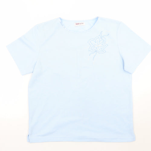 Bonmarché Womens Blue Floral  Basic T-Shirt Size S