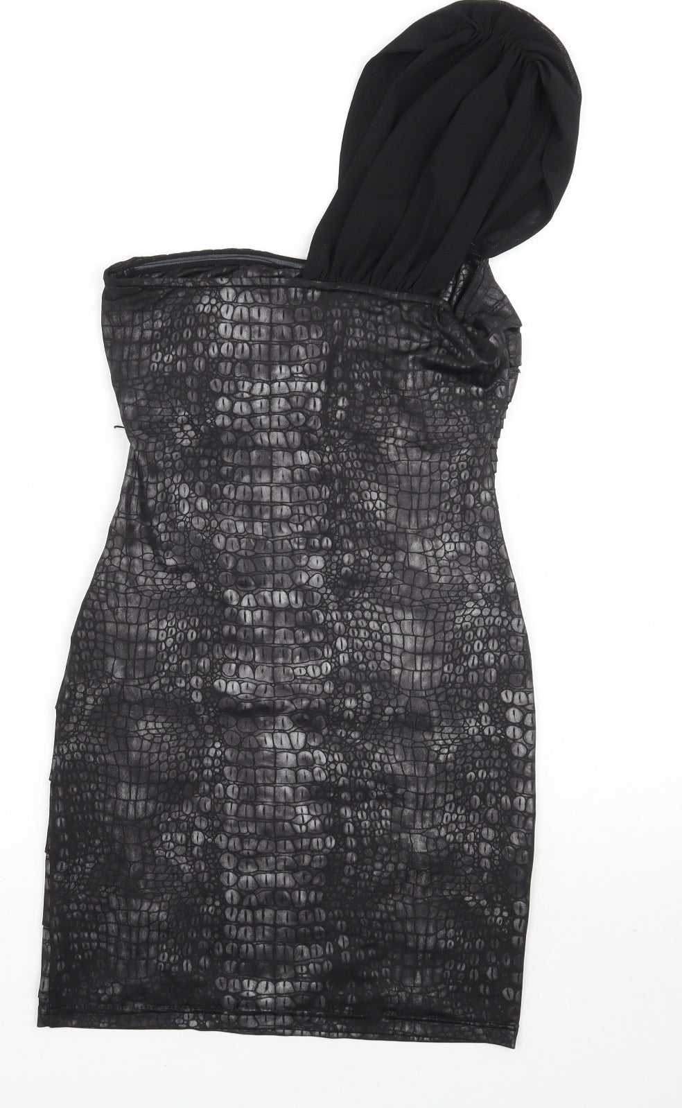 Lipsy Womens Black Animal Print  A-Line  Size 8