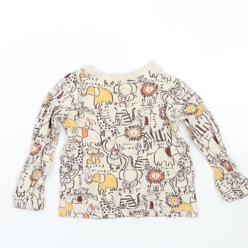 George Girls Beige Animal Print  Basic T-Shirt Size 3-6 Months