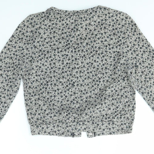 H&M Womens Grey Floral  Cardigan Jumper Size 6
