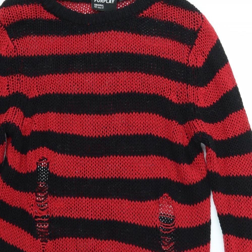 Forplay Womens Multicoloured Striped  Jumper Dress  Size M  - DISTRESSED