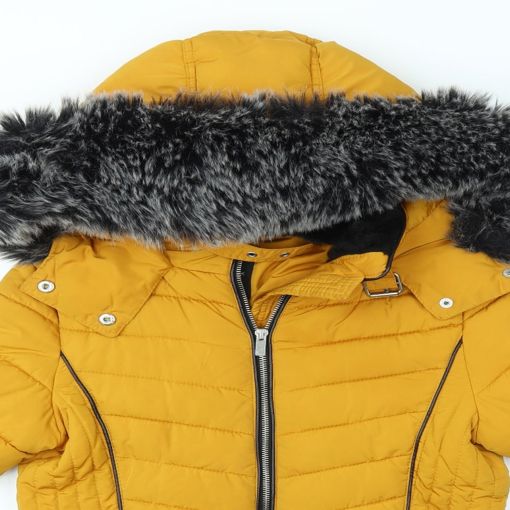New Look Womens Yellow   Overcoat Coat Size 6