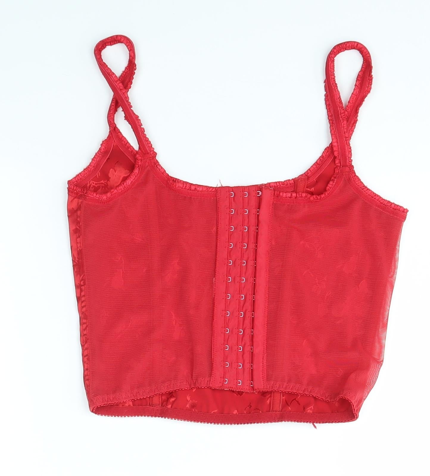 New Look Womens Red   Cropped Tank Size 10