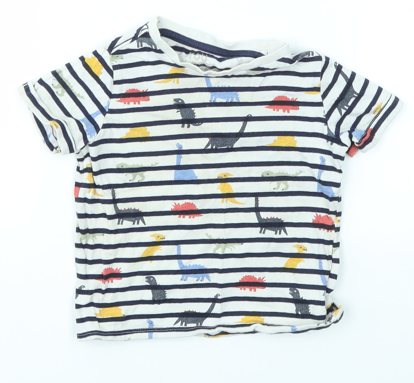 Mothercare Baby Multicoloured Striped  Basic T-Shirt Size 12-18 Months  - Dinosaur