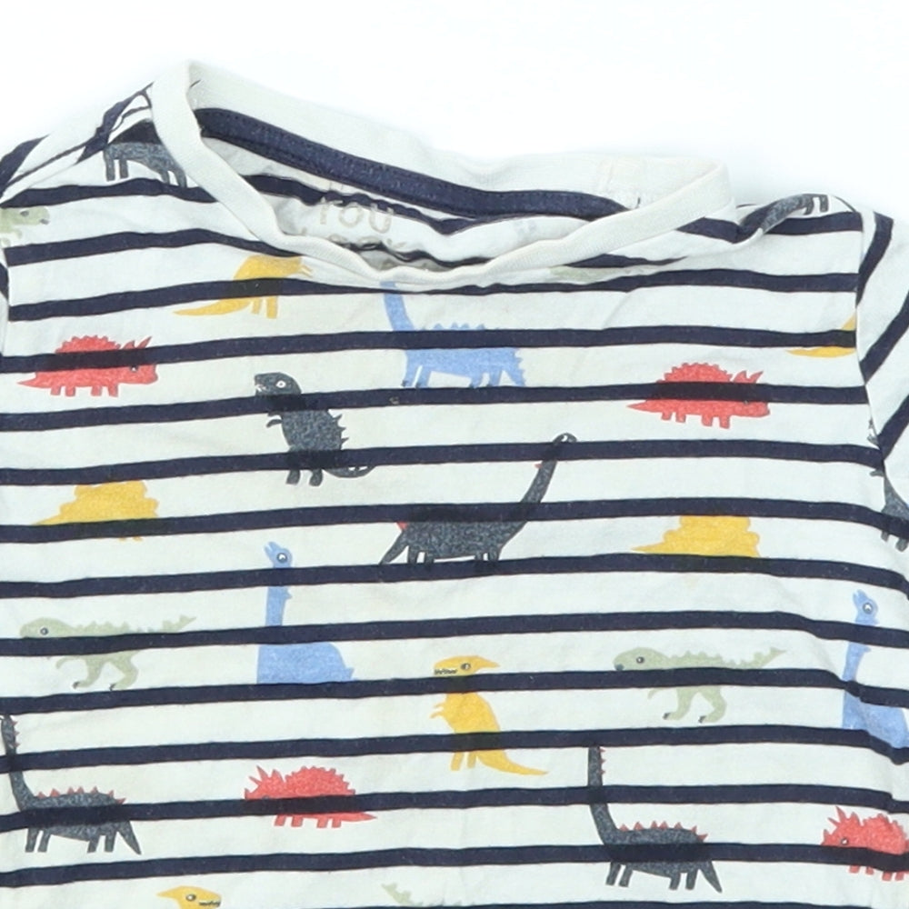 Mothercare Baby Multicoloured Striped  Basic T-Shirt Size 12-18 Months  - Dinosaur