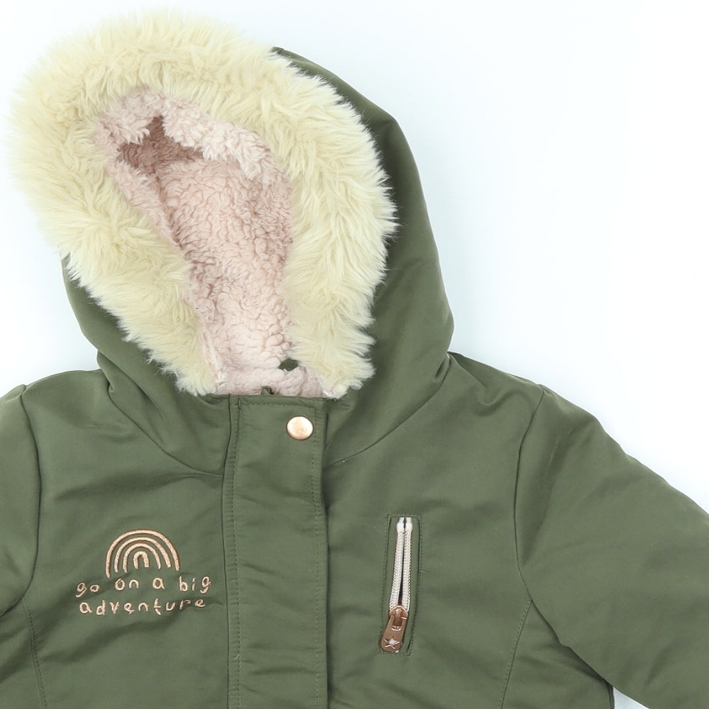 George Girls Green   Overcoat Coat Size 2-3 Years