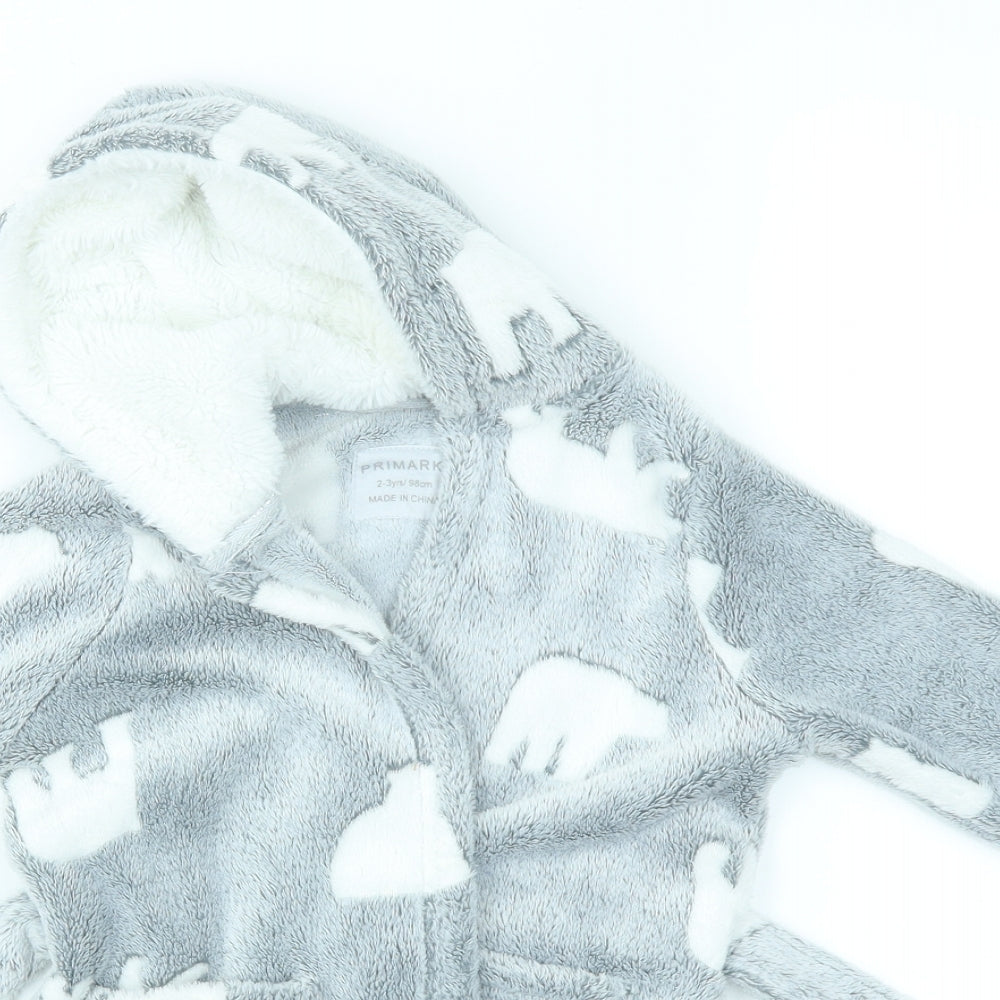 Primark Girls Grey Solid  Top Robe Size 2-3 Years