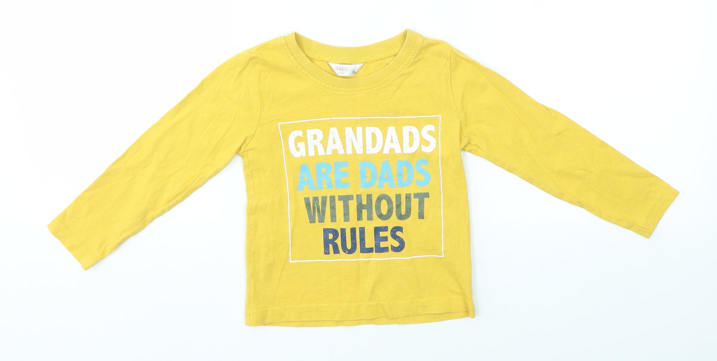 M&Co Baby Yellow   Basic T-Shirt Size 18-24 Months