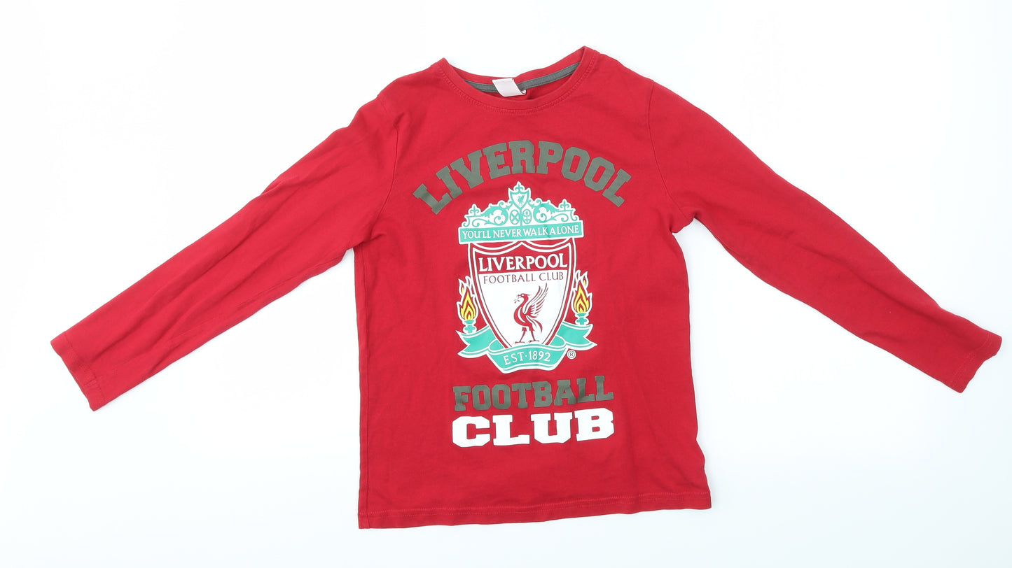 LIVERPOOL FOOTBALL CLUB Boys Red   Basic T-Shirt Size 9-10 Years