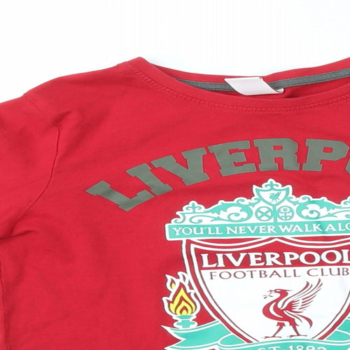LIVERPOOL FOOTBALL CLUB Boys Red   Basic T-Shirt Size 9-10 Years
