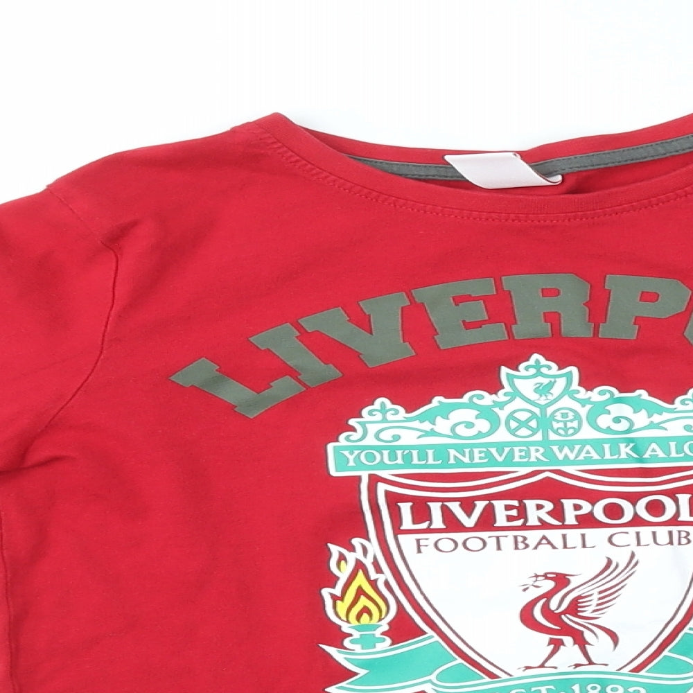 LIVERPOOL FOOTBALL CLUB Boys Red   Basic T-Shirt Size 9-10 Years