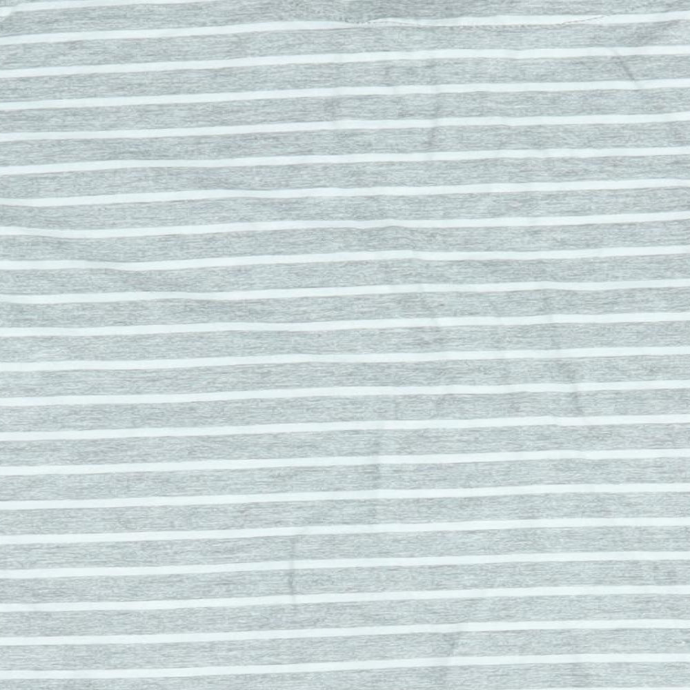 M&S Boys Grey Striped  Basic T-Shirt Size 9-10 Years