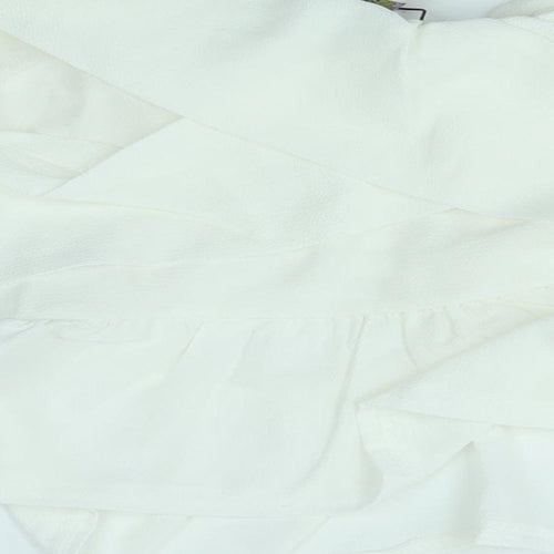 Boohoo Womens Ivory   Basic Blouse Size 8