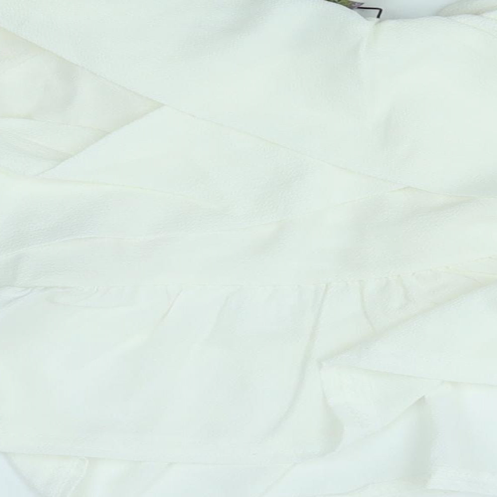 Boohoo Womens Ivory   Basic Blouse Size 8
