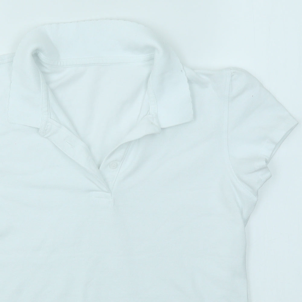 George Girls White   Basic Polo Size 14-15 Years  - SCHOOLWEAR