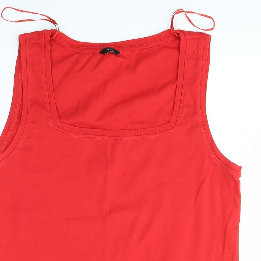 M&Co Womens Red   Basic Tank Size 18