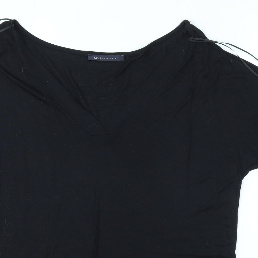 M&S Womens Black   Basic Polo Size 14