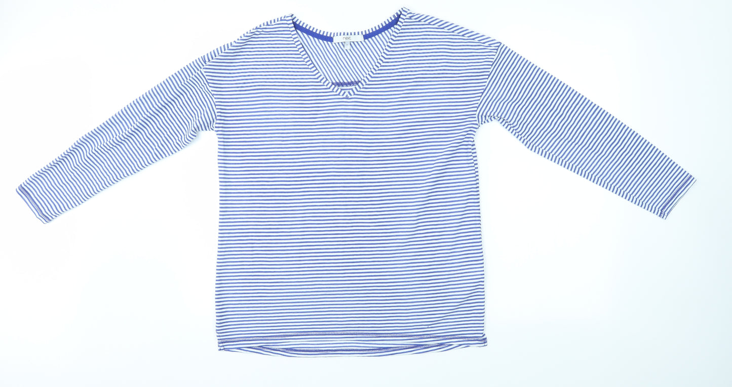 NEXT Womens Blue Striped  Basic T-Shirt Size 12