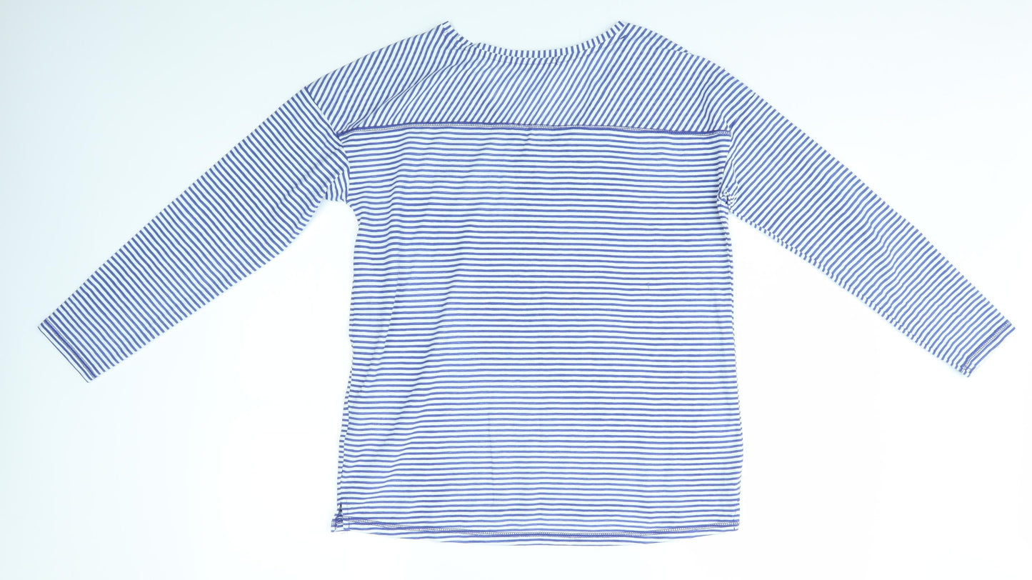 NEXT Womens Blue Striped  Basic T-Shirt Size 12