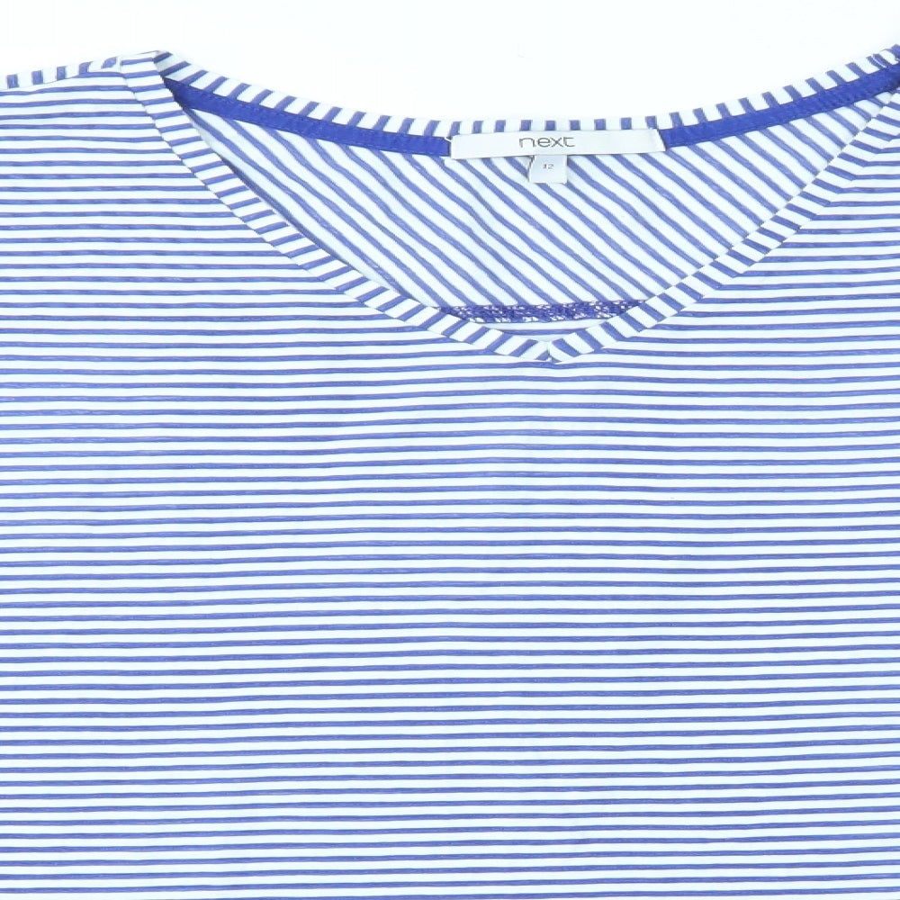 NEXT Womens Blue Striped  Basic T-Shirt Size 12