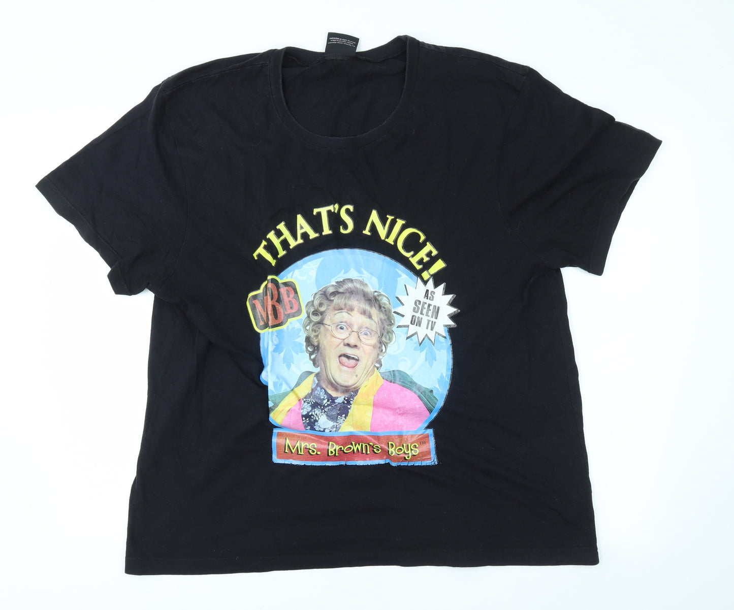 MRS BROWN'S BOYS Mens Black    T-Shirt Size XL