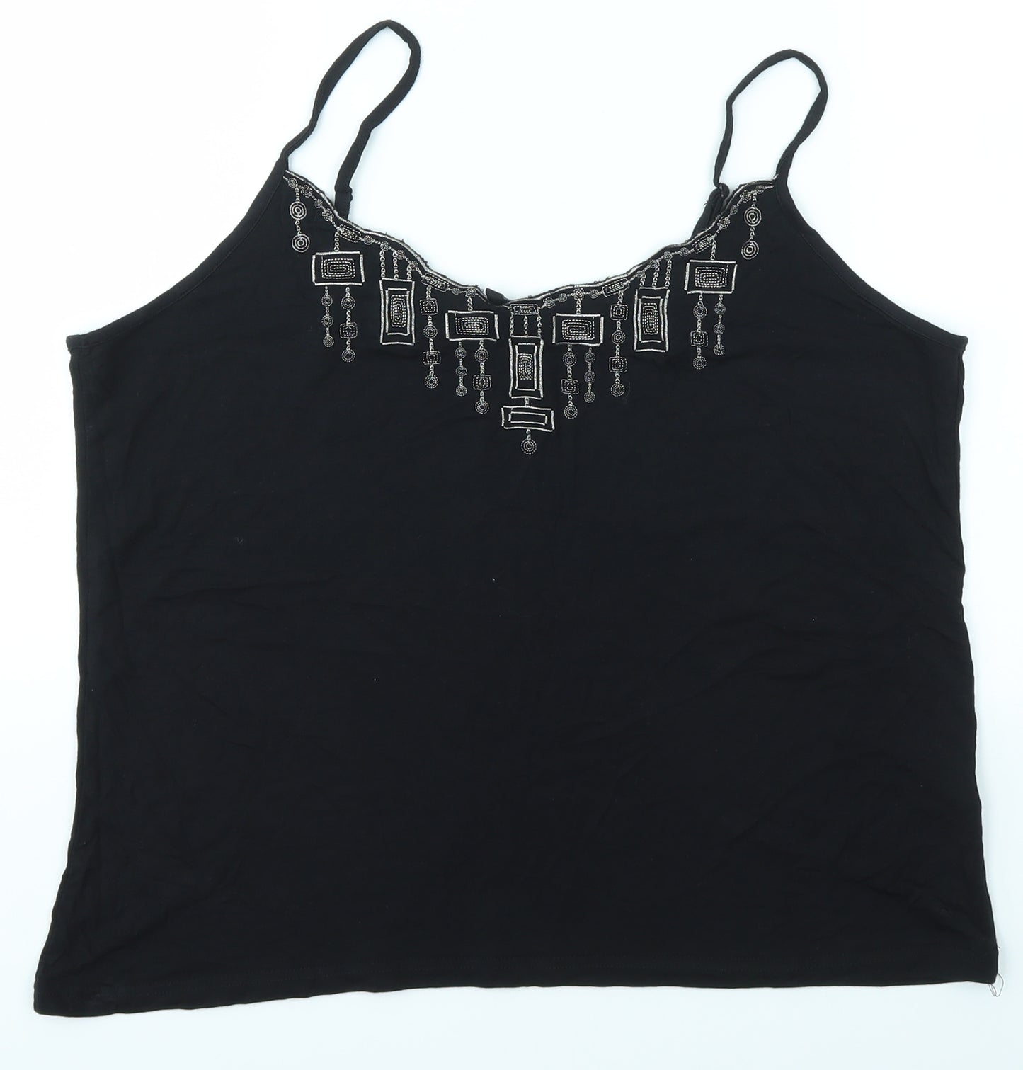 DAVID EMMANUEL Womens Black   Camisole Tank Size 20