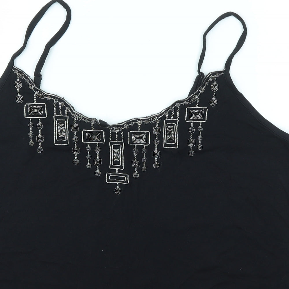 DAVID EMMANUEL Womens Black   Camisole Tank Size 20