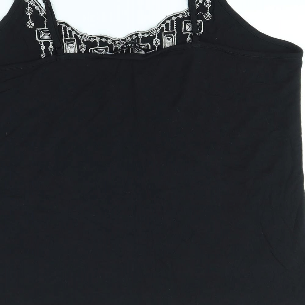 DAVID EMMANUEL Womens Black   Camisole Tank Size 20