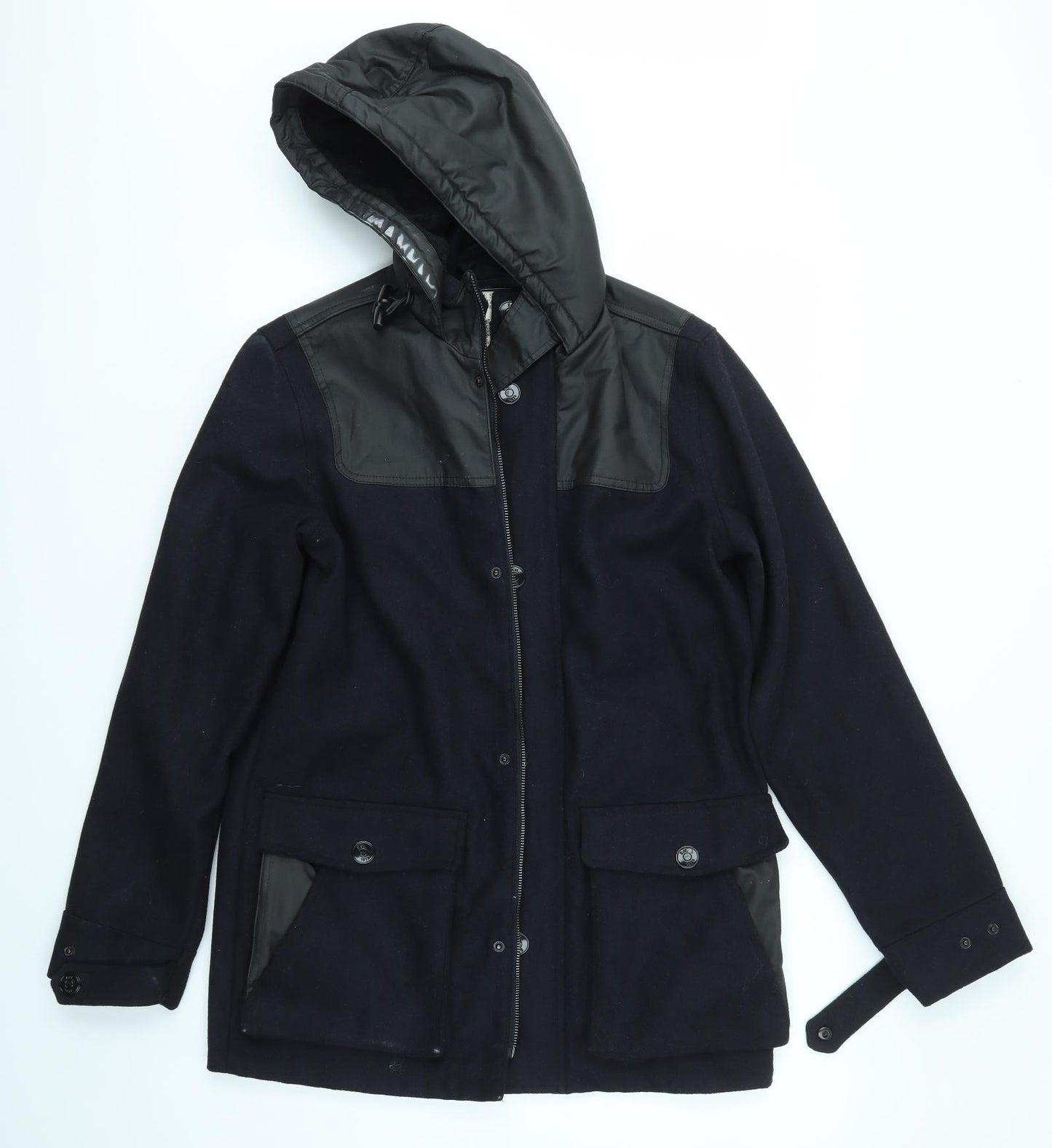 Brave Soul Mens Blue   Overcoat Coat Size S