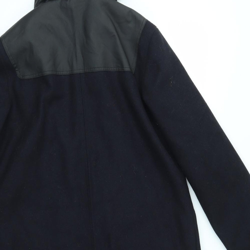 Brave Soul Mens Blue   Overcoat Coat Size S