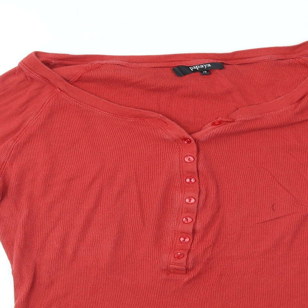 MATALAM Womens Red   Basic Blouse Size 18