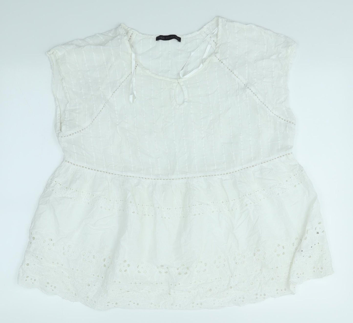 M&S Womens White   Basic Blouse Size 18