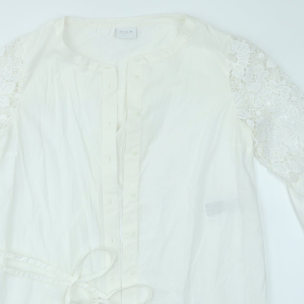 VILLA Womens White   Shirt Dress  Size L