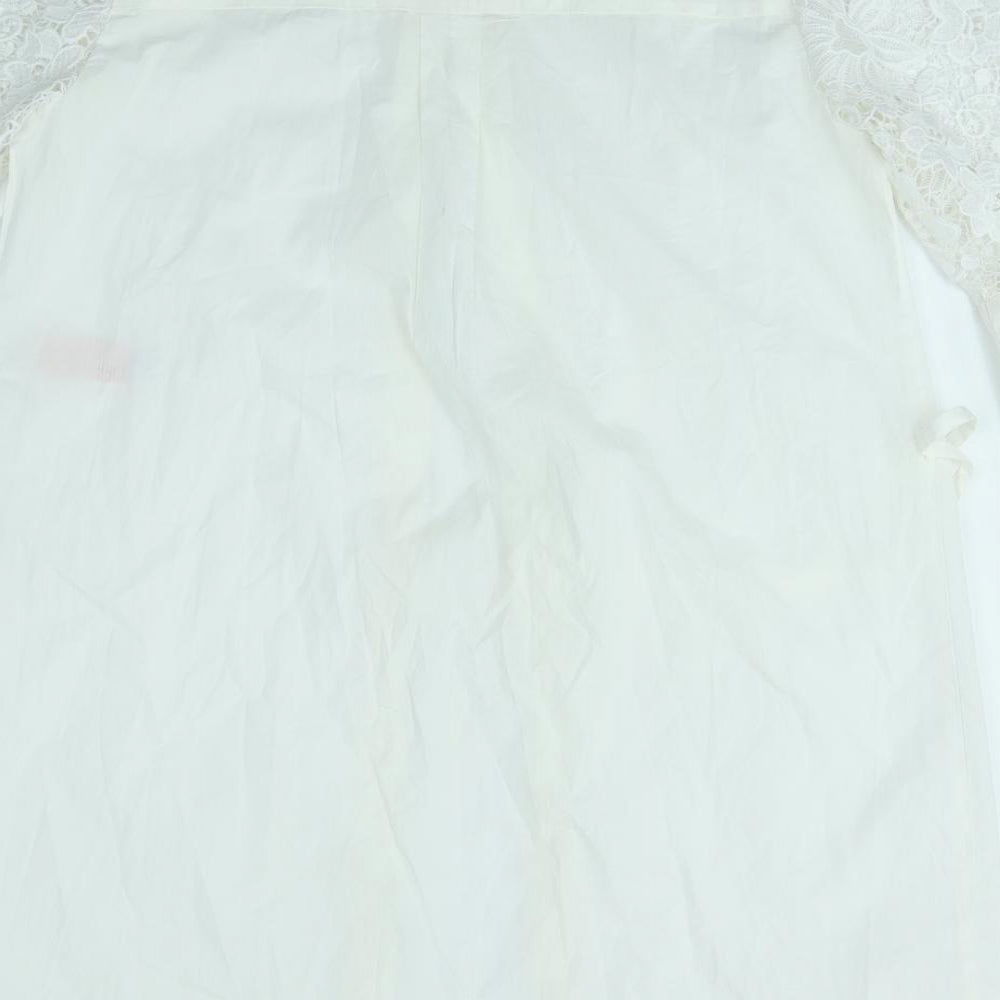 VILLA Womens White   Shirt Dress  Size L
