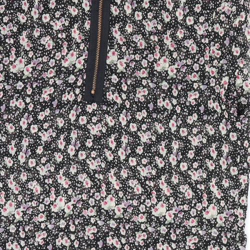 Topshop Womens Black Floral  Basic Blouse Size 10