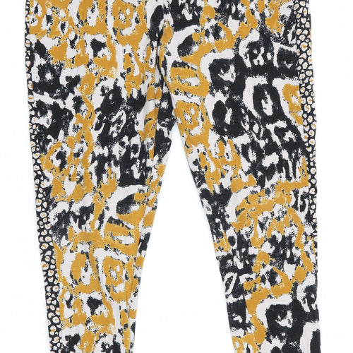 Logo Womens Gold Animal Print  Jegging Leggings Size 2XS L27 in