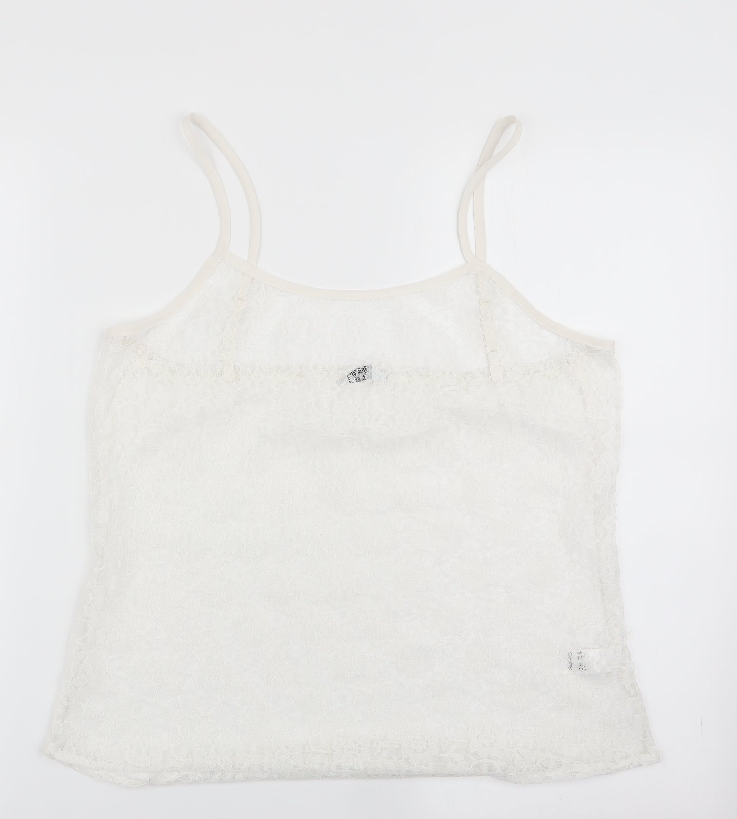 George Womens Ivory Floral  Camisole Blouse Size 12  - Lace Sheer Top