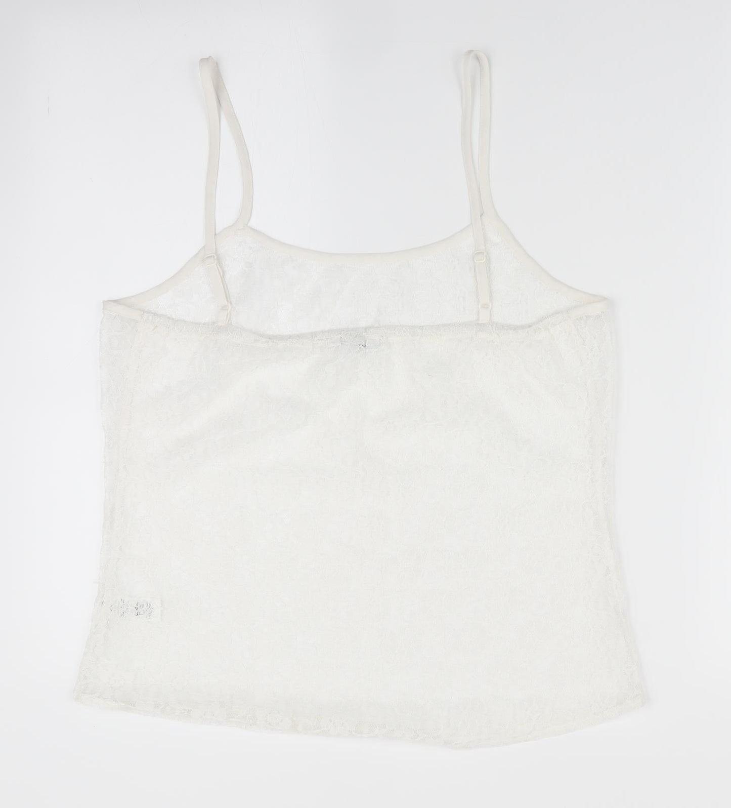 George Womens Ivory Floral  Camisole Blouse Size 12  - Lace Sheer Top
