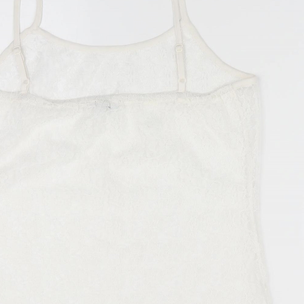 George Womens Ivory Floral  Camisole Blouse Size 12  - Lace Sheer Top