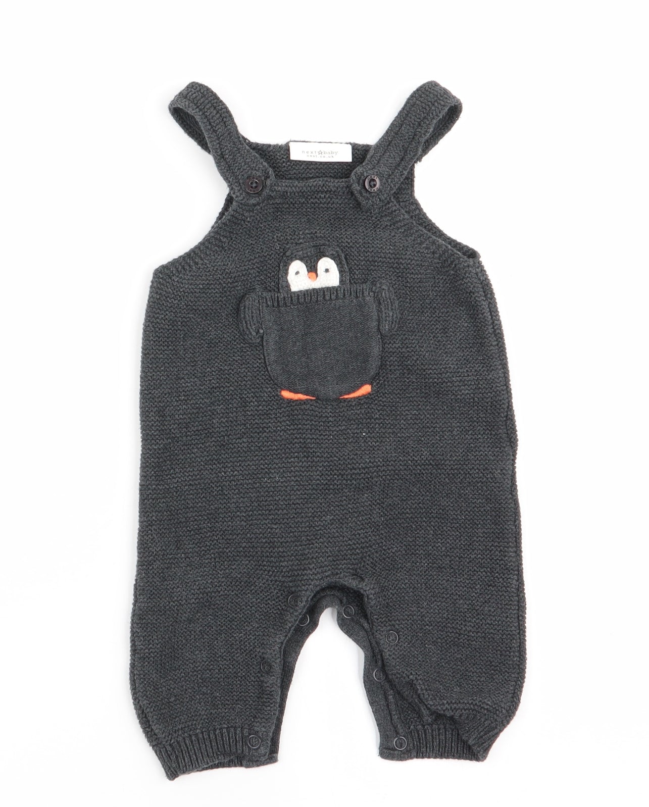 NEXT Boys Grey Animal Print  Dungaree One-Piece Size 0-3 Months