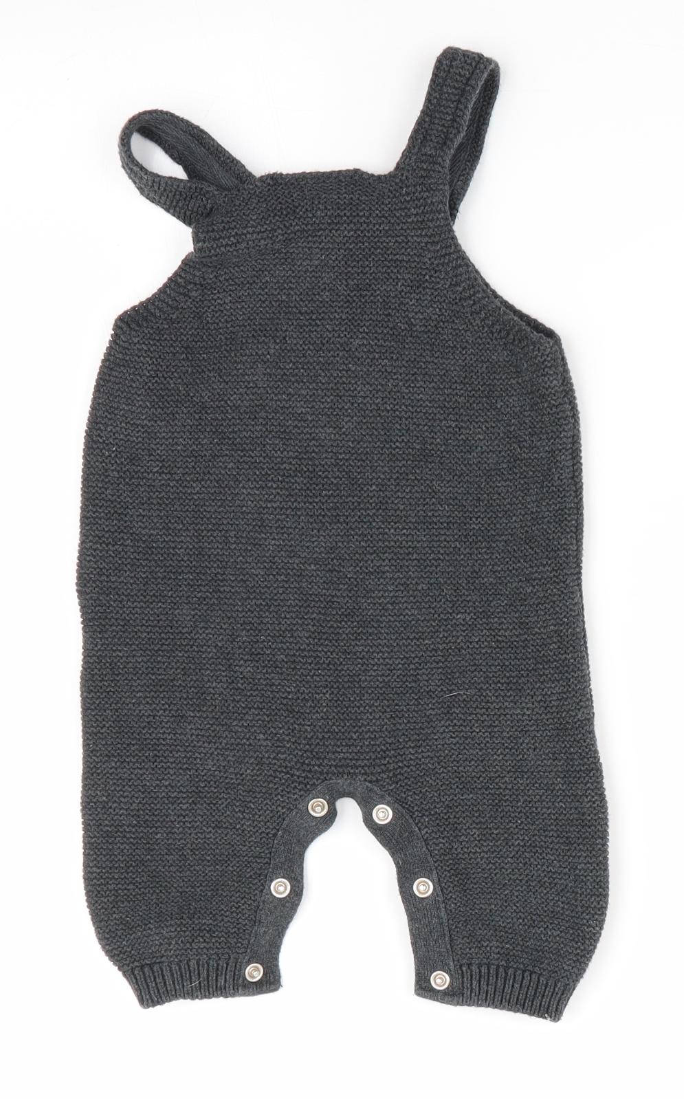 NEXT Boys Grey Animal Print  Dungaree One-Piece Size 0-3 Months