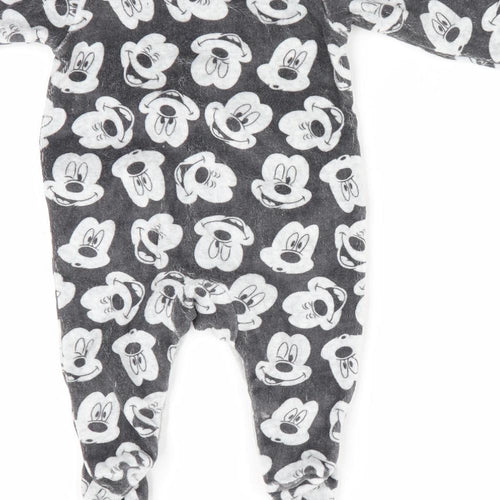 Disney Baby at George Boys Grey Animal Print  Romper One-Piece Size 0-3 Months  - Mickey Mouse