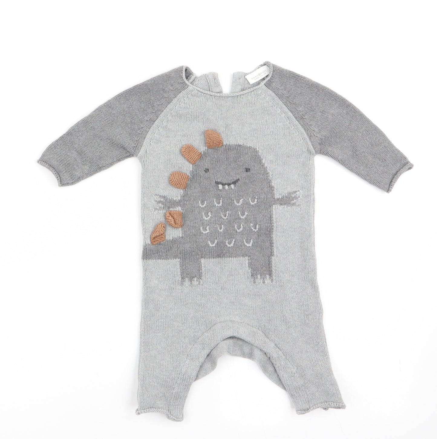 NEXT Boys Grey Animal Print  Romper One-Piece Size 0-3 Months