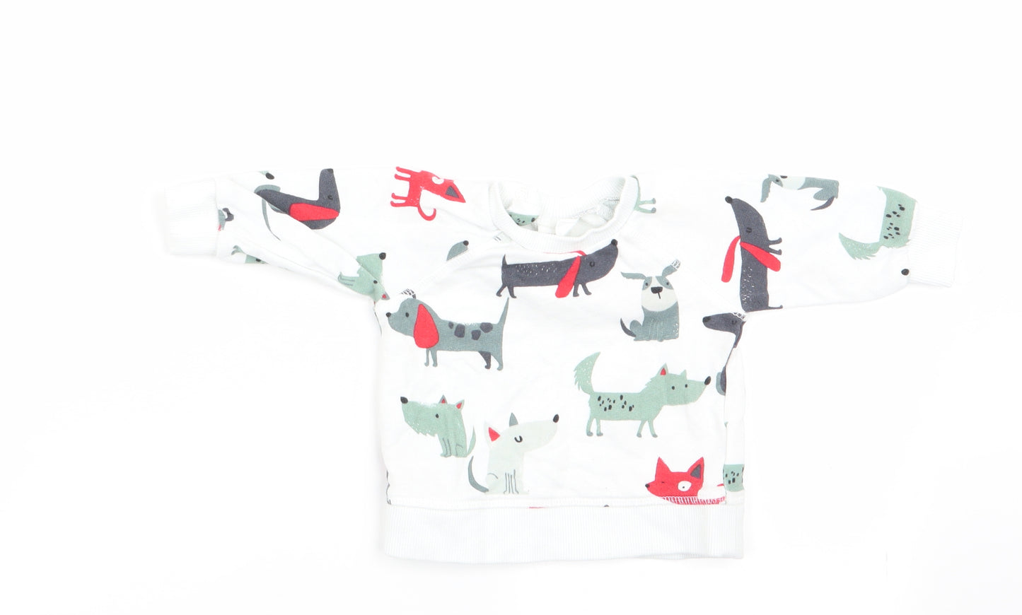NEXT Boys White Animal Print  Pullover Jumper Size 0-3 Months