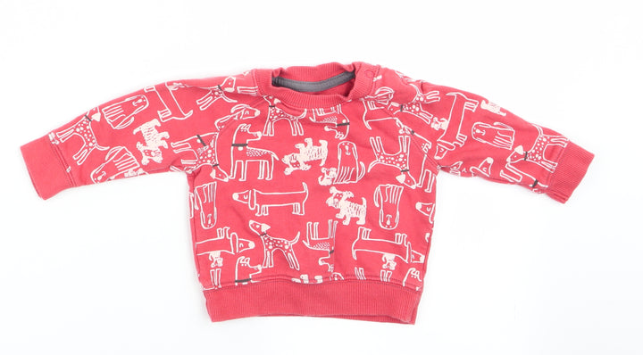 Nutmeg Boys Orange Animal Print Pullover Jumper Size 0-3 Months