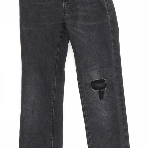 Old Navy Girls Black   Straight Jeans Size 12 Years - Distressed Jeans